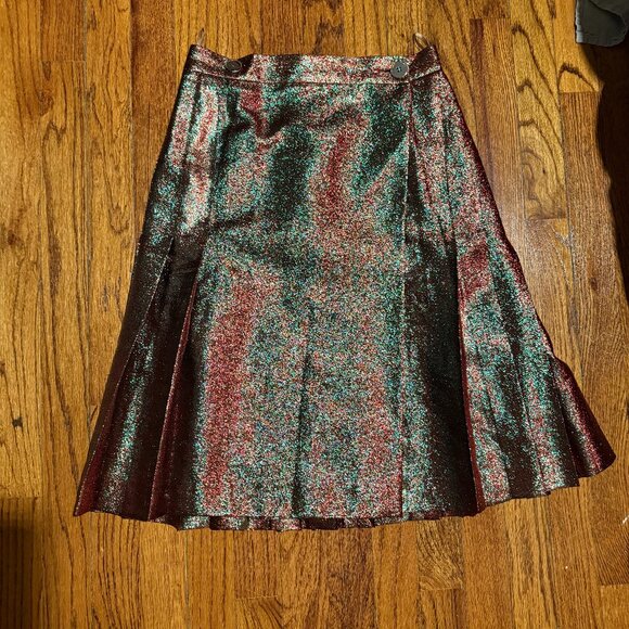 marco de vincenzo steampunk vintage irridescent fairy kilt pleated skirt - Picture 1 of 8